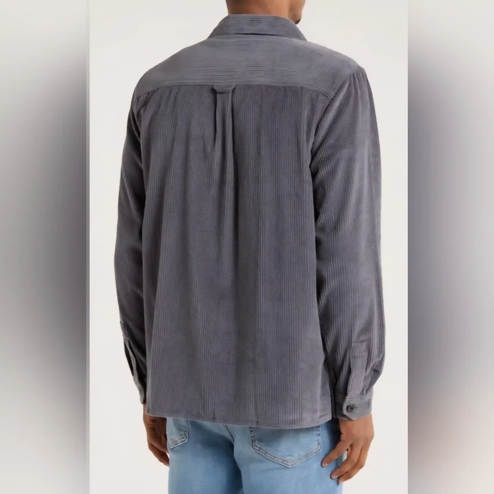 Quicksilver Bubble Cotton Corduroy Shirt Jacket, Iron Gate, Sz XL - Picture 2 of 10